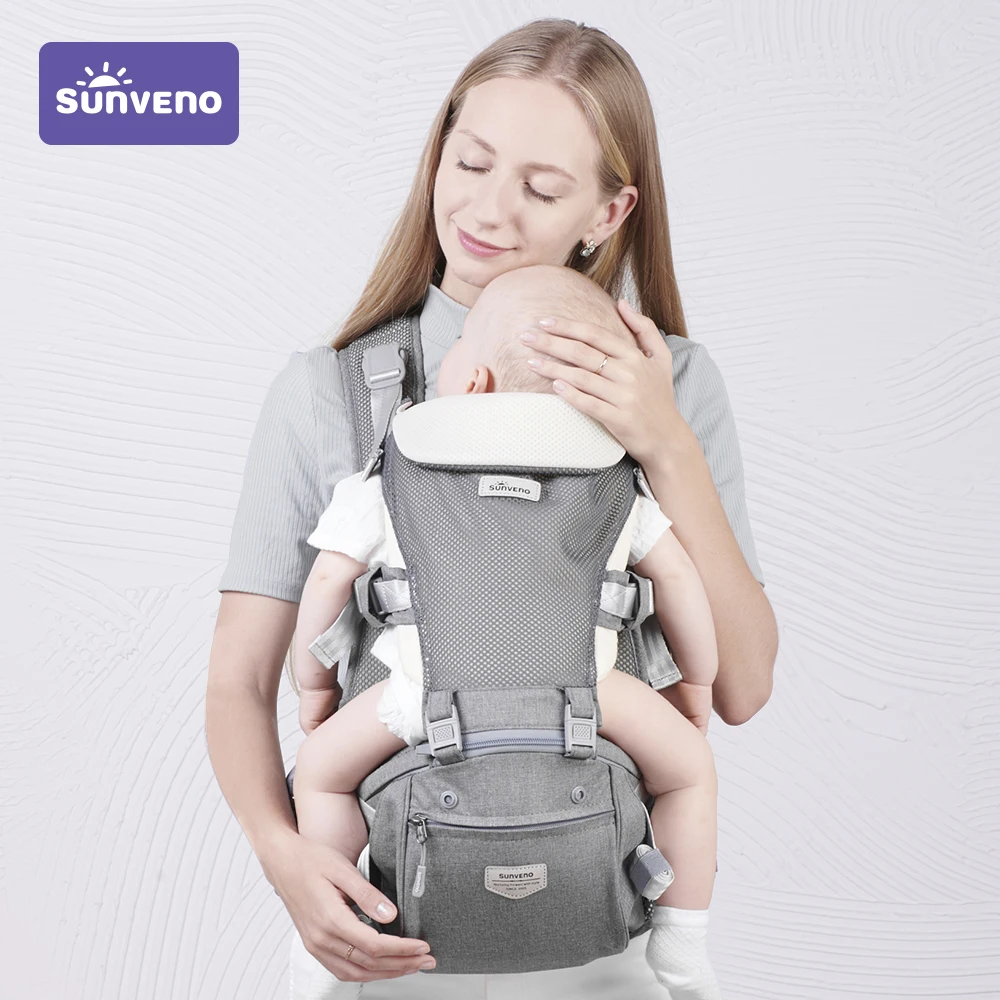 Sunveno Baby Carrier Infant Hip seat Carrier Kangaroo Sling Front Facing Backpacks Breathable
