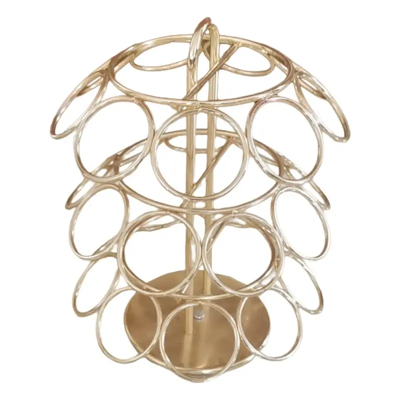 

Metal Golden Coffee Capsule Holder 360 Degree Rotation Accommodate 27 Capsules Storage Rack for Home Kitchen Office Coffee Shop