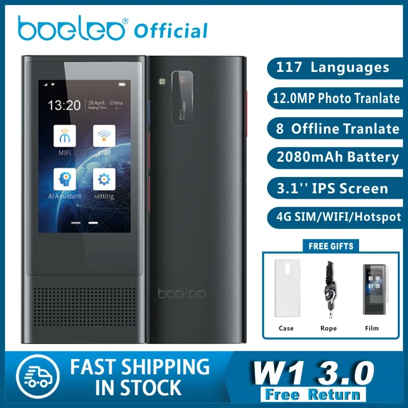 Новый флагманский Boeleo W1 3 0 AI Voice Photo Translator 1 &quotips 4G wifi 8GB память 2080mAh 117 языки