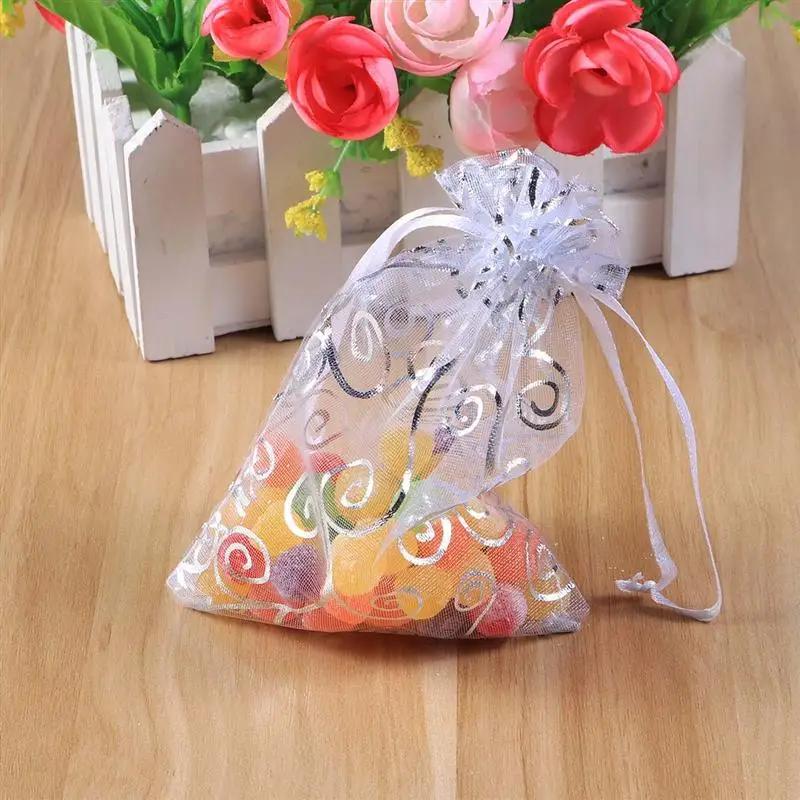 50 шт. мини-подарочные сумки с узором из ротанга мешки для конфет обертывания Сумки на шнурке для рождества, свадьбы, вечеринки