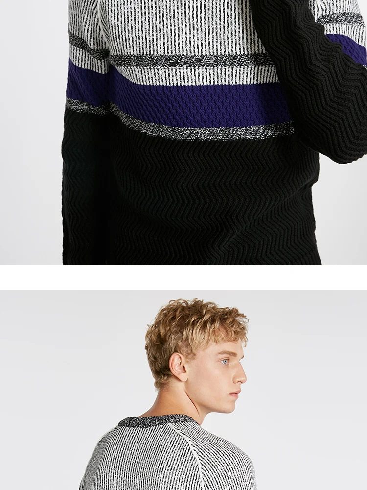 JackJones Мужской Хлопковый полосатый свитер пуловер Топ Мужская одежда 218425506