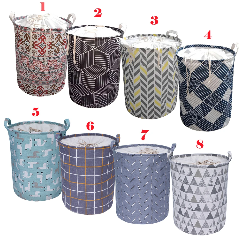 

Folding Collapsible Laundry Basket Large Capacity Drawstring Closure Laundry Hamper Canvas Storage Organizer With Handle Bin 1pc