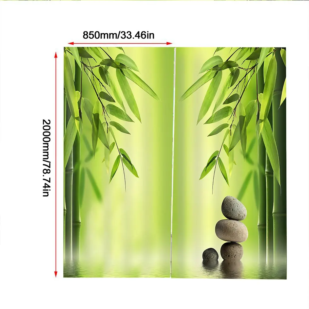 Green Bamboo Bluestone Curtain 170*200 Home Fashion Blackout Curtain Set