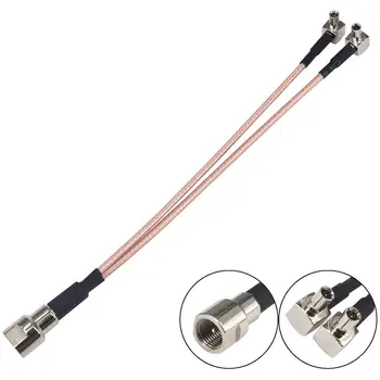 

10 Pieces FME Male to Y type 2 X TS9 Male Rightangle Connector Splitter Combiner Cable Pigtail RG316 15CM