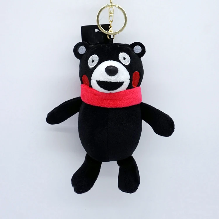 

14cm super cute black cartoon bear plush key chain personality mobile phone bag car plush pendant plush doll toy FXM