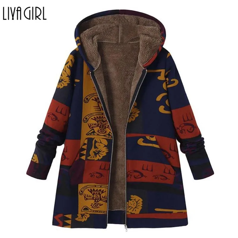 

Snow Coat 2019 Women Plus Size Hooded Outerwear Winter Warm Long Sleeve Zipper Coat Women Female Loose Thicken Warm Coat Jacket