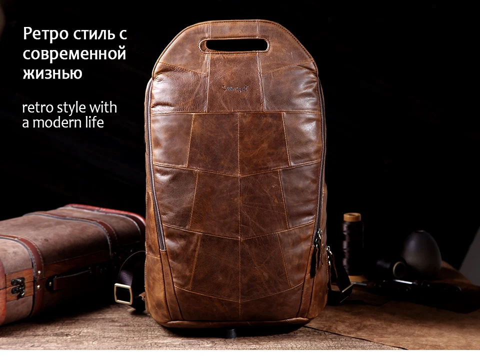 Cobbler Legend, мужские Модные Винтажные рюкзаки из натуральной воловьей кожи, Вместительная дорожная сумка на плечо для подростков