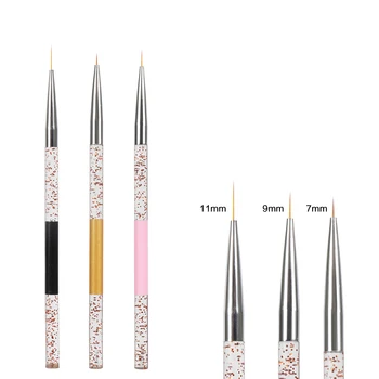 

3 Pcs Nail Art Acrylic Liner Drawing Pen Painting Brush French Lines Stripes Grid Pattern 3D DIY Tips Manicure Tools