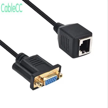 

VGA Male to RJ45 Adapter VGA Extender Converter over Cat5 Ethnernet Cable transmits VGA signals over the network cable