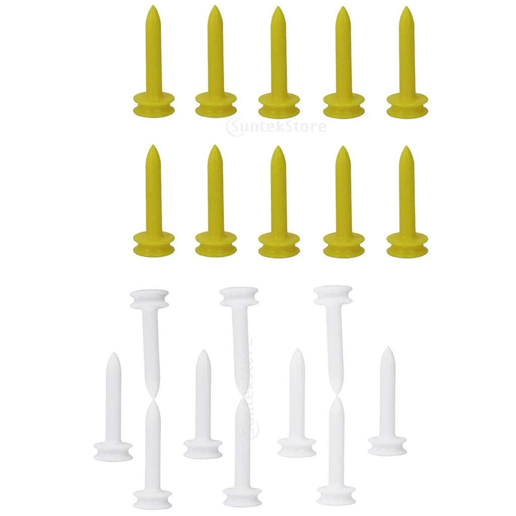 10 Pieces Multifunctional Plastic Golf Tees Castle Tee Divot Tools Ball Position Marker Golf Accessory for Golf Club 30mm Nail