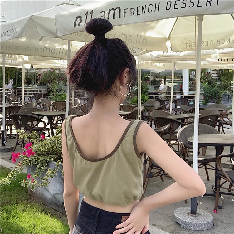 Короткая Милая женская одежда корейский стиль с открытыми плечами укороченный топ майки черный летний Высокое качество Женские топы vetement femme