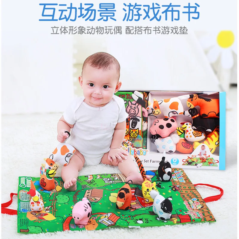 

Newborn Infant Early Childhood Cloth Book Baby Stereo Cloth Book Gift Set Interactive Scene Game Mat