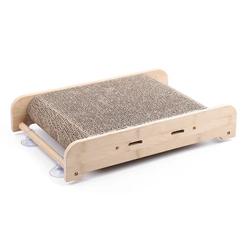 

Corrugated Paper Pasteable Glass Cat Scratch Board Solid Wood Vertical Sofa Scratch-Resistant Cat Toy