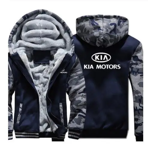 Для мужчин зимняя повседневная KIA Motors толстовка утолщение плюс бархат теплое пальто новое поступление мужские куртки топы