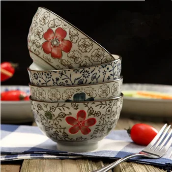 

Jingdezhen ceramics Japanese style underglaze colored rice bowl Tableware set and style rice bowl Korean small soup bowl