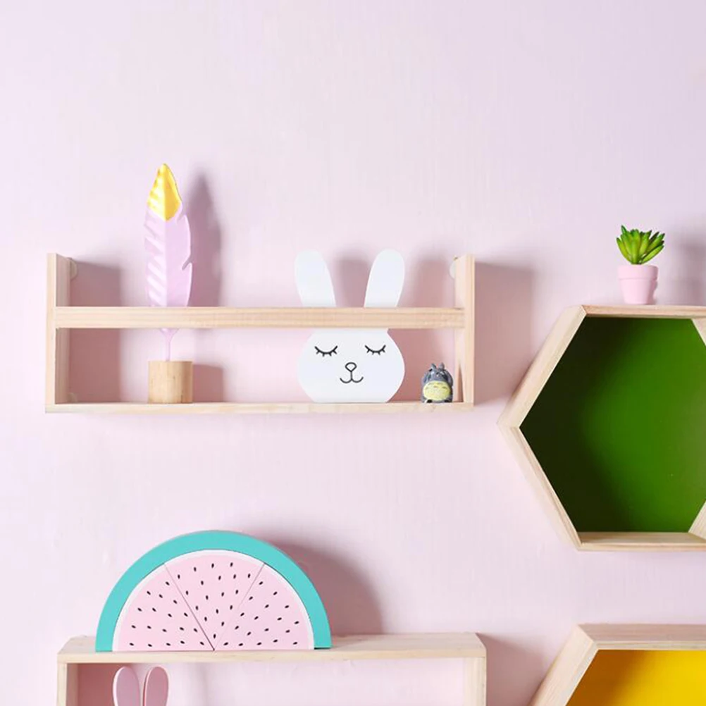 

Wall Shelf Solid Wood Frame Organizer Shelf Floating Shelves Wall Mounted for Bedroom Bathroom Home Store Primary Color