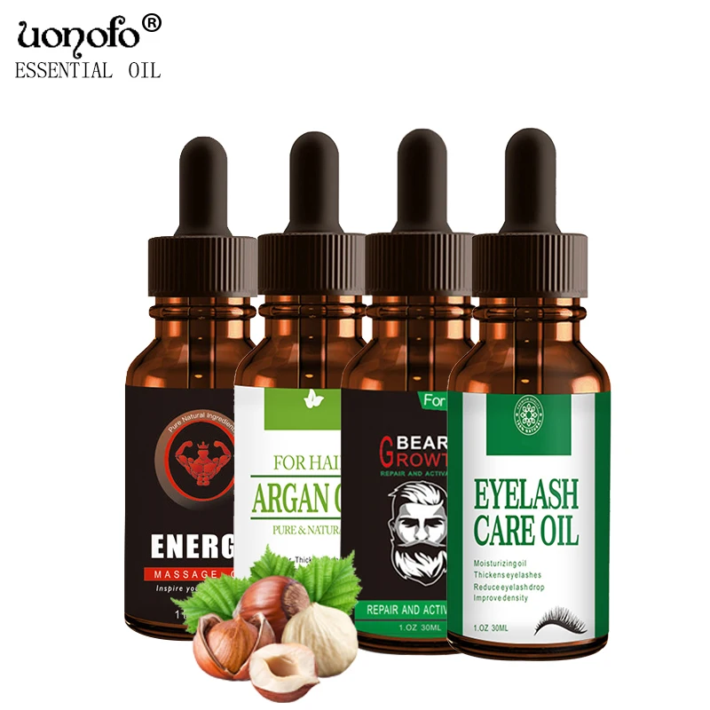 

UONOFO 30ml 100% Organic Beard Oil Hair Eyelash growth Longer body muscle Products Spray Beard Growth Oil Organic Essential Oil