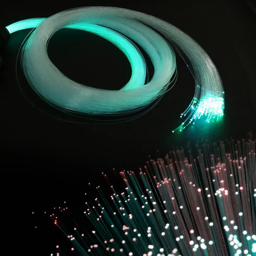 

12W LED RGBW Optical Fiber Optic Ceiling Lamp Kit Light Engine With Remote Controller US Plug