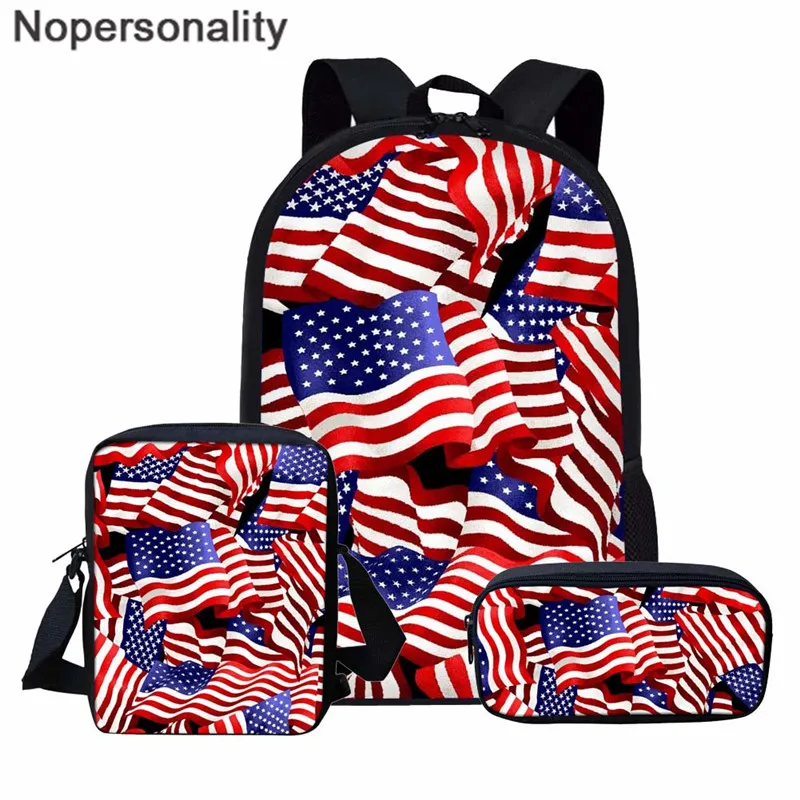 cheap Nopersonality Middle Student Book Bags UK Usa Flag Prints School Bag Sets for Girls Boys Teenage Orthopedic Schoolbags Backpack