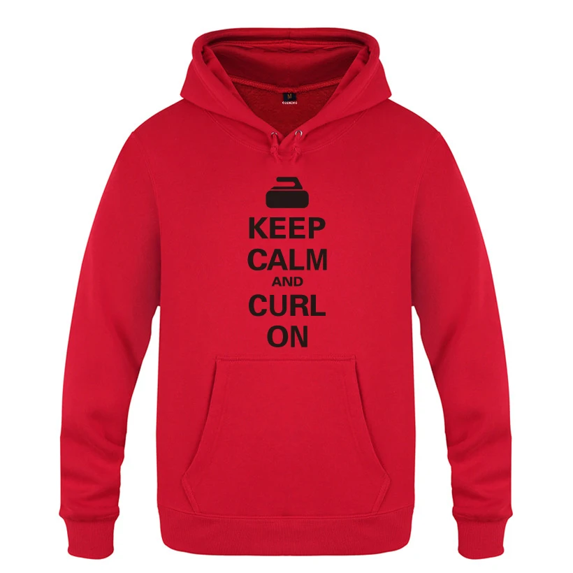 HOY HET Keep Calm and Curl On Curling креативные толстовки мужские мужские пуловеры флисовые толстовки с капюшоном - Цвет: HOY HET