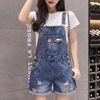

Rompers Women Jean Jumpsuit Summer Denim Playsuit Overalls Women Casual Loose Wide Leg Short Jumpsuit Plus Size Femme