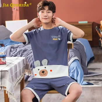 

New Cartoon Printing Crew Neck Pajamas Set Homesuit Homeclothes Fashion Style Casual Style Short Sleeve Short Pants 4XL 5XL