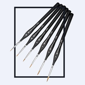 

Surwish 6Pcs Wolf Hair Miniature Paint Brushes Set for Fine Detailing and Rock Painting Models Paint by Numbers Supplies Kit