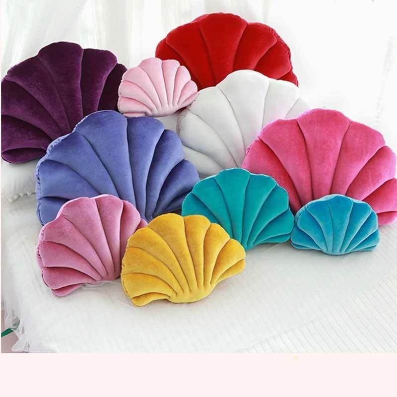 bench cushions indoor Sea Shell Plush Girls Stuffed Pillow Birthday Gift Insert Dolls Baby Shower Party Present for Guest red cushions