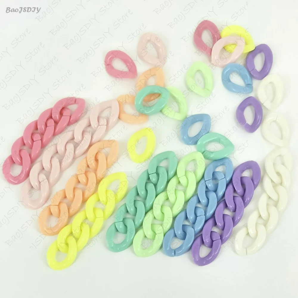 Wholesale 23mm*17mm Multi color Acrylic Twisted Chains Assembled Parts Beads Diy Jewelry Findings Accessories 60 pieces(JM6582)