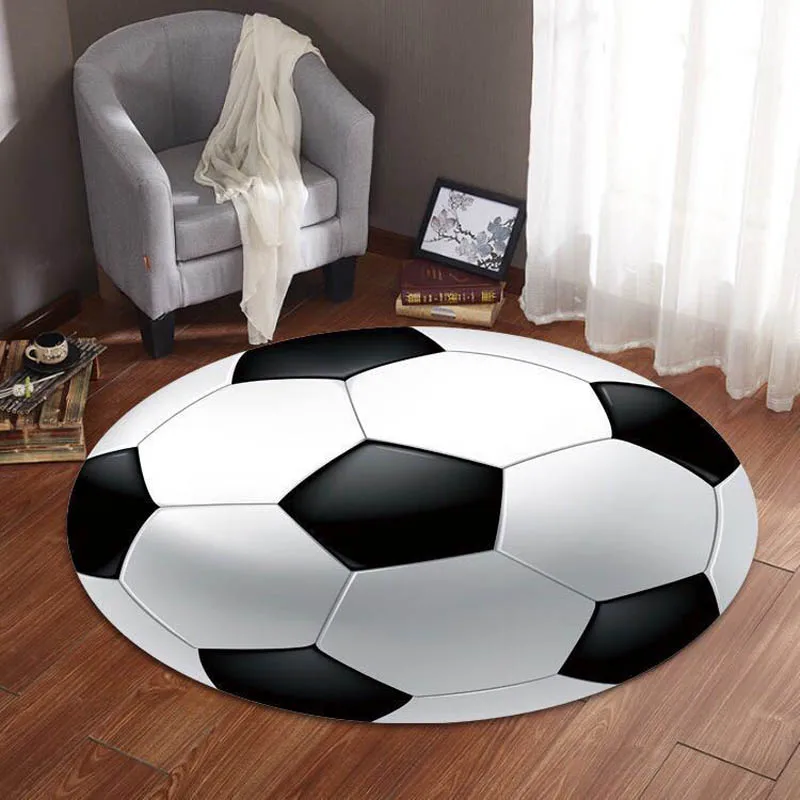 Противоскользящий круглый коврик для компьютерного стула, коврик для футбола, баскетбола, гостиной, детские коврики для спальни, декор детской комнаты