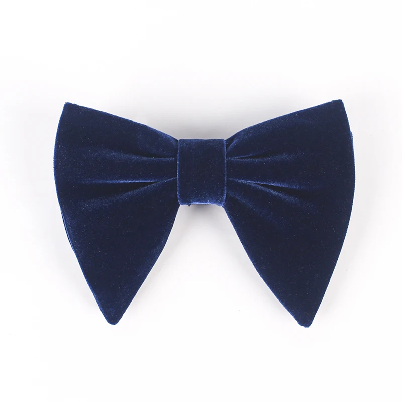 Dark Blue Мужские и женские модные бархатные галстуки с большим бантом Свадебный галстук вечерние деловые однотонный галстук-бабочка Gravatas Slim Masculina Cravats Neckwear - Цвет: Dark Blue