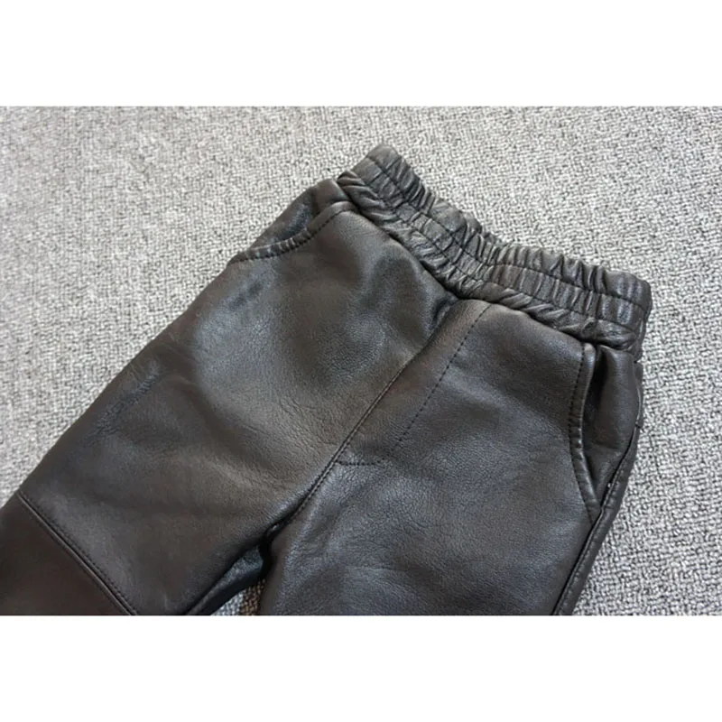 VFOCHI/Новые кожаные штаны для девочек зимние плотные бархатные штаны детские штаны с эластичной резинкой на талии детские брюки плотные кожаные штаны для девочек