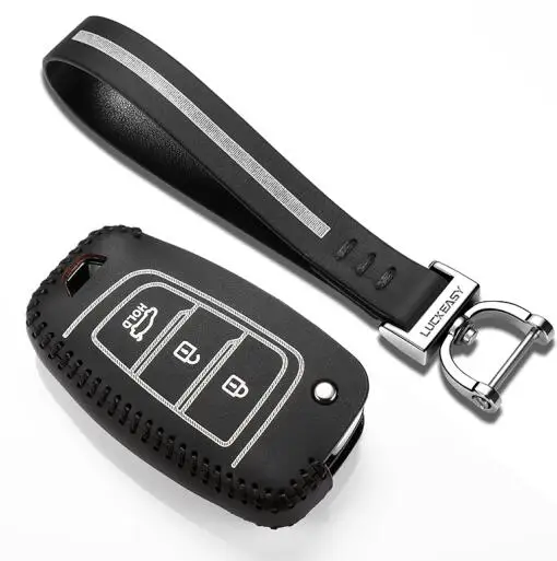 Luckeasy кожаный чехол для ключей KIA MISTRA 1.8L/2.0L ix35 2013 ix25 verna Автомобильный ключ сумка/чехол кошелек держатель key2p - Название цвета: Фиолетовый