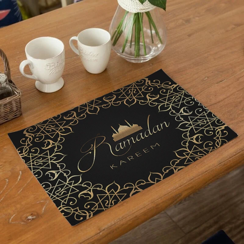 

Fuwatacchi Table Cushion Tableware Eco Durable Polyester Linen and Cotton Linen Placemat Tea Party Decorations Home Accessories