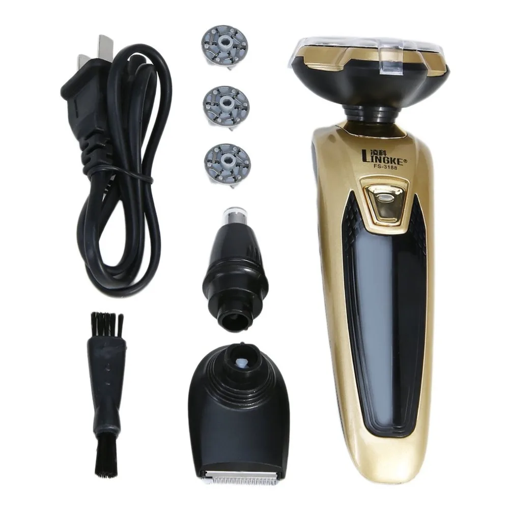 

Rechargeable Floating Razor 3 In 1 Men Shaver Blade Shaving Machine Washable Electric Beard Trimmer Nose Ear Hair Trimmer