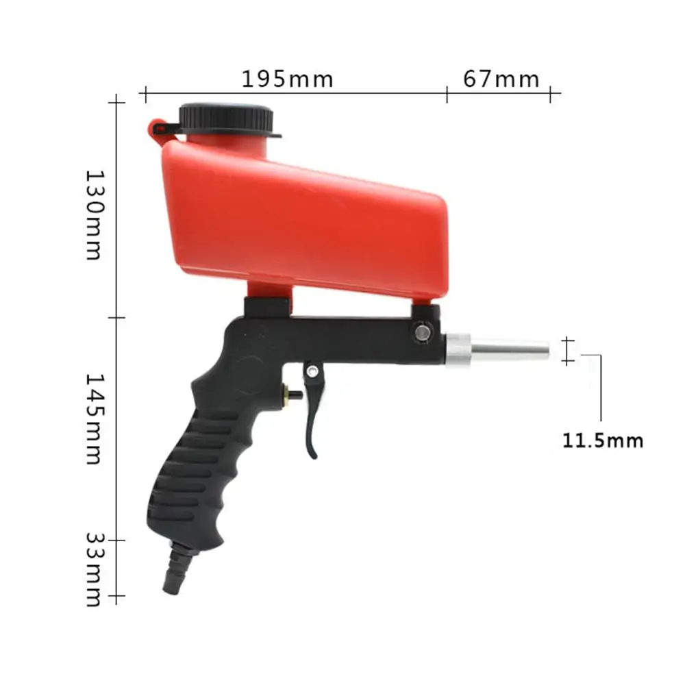 New Portable Gravity Sandblasting Gun Miniature Pneumatic Sandblasting Set Rust Blasting Device Small Sand Blasting Machine tool