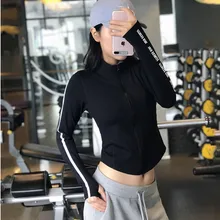 Куртка с надписью для похудения, спортивные куртки, женские облегающие топы, быстросохнущие эластичные куртки на молнии, с воротником-стойкой, для фитнеса, с длинным рукавом, для йоги, Clo