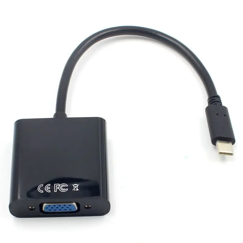 USB3.1 Тип C к VGA Кабель-адаптер USB-C мужчин и женщин VGA видео передачи конвертер 1080P для Macbook 12 дюймов