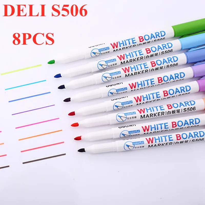 

8 Colors Low-Odor Dry Erase Markers, Whiteboard Erasable Marker Pens Set, Ultra Fine Tip, Assorted Colors, 8-Count