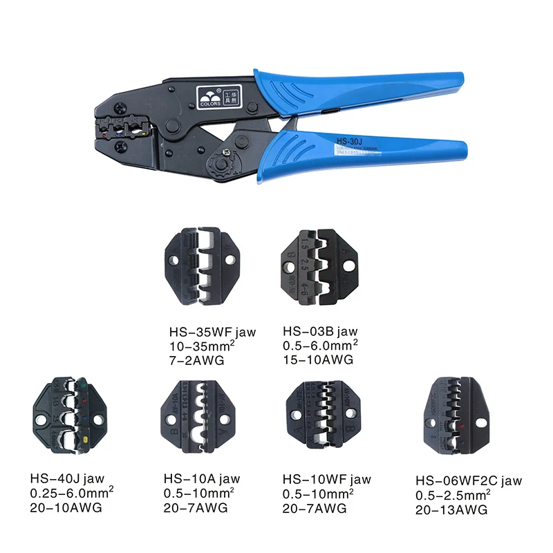Цветной резак щипцы для зачистки проводов обжимной инструмент zange плоскогубцы Кабельные инструменты обжимные резаки Alicate Набор плоскогубцев для зачистки щипцы - Цвет: HS-30J and 6 jaw