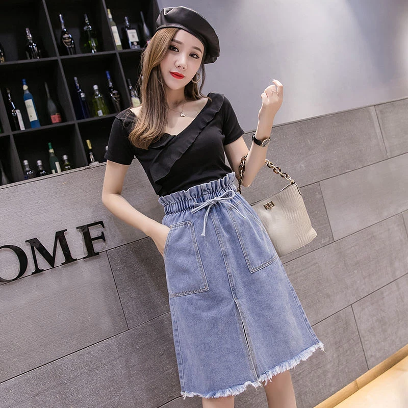 hipster denim skirt