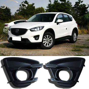 

For Mazda CX-5 CX5 2015-2016 ABS Black plastic Front Driving/Fog Light Cover 2pcs Auto accessories