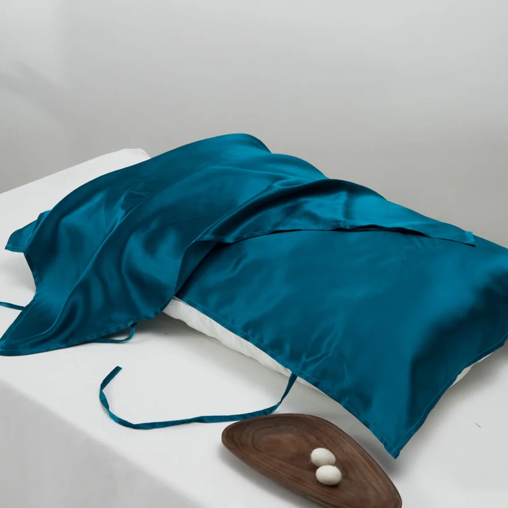 19 Momme Silk Pillow Towel Heavy Silk Pillow Towel 100% Mulberry Satin Pure Color Tie to The 1PC