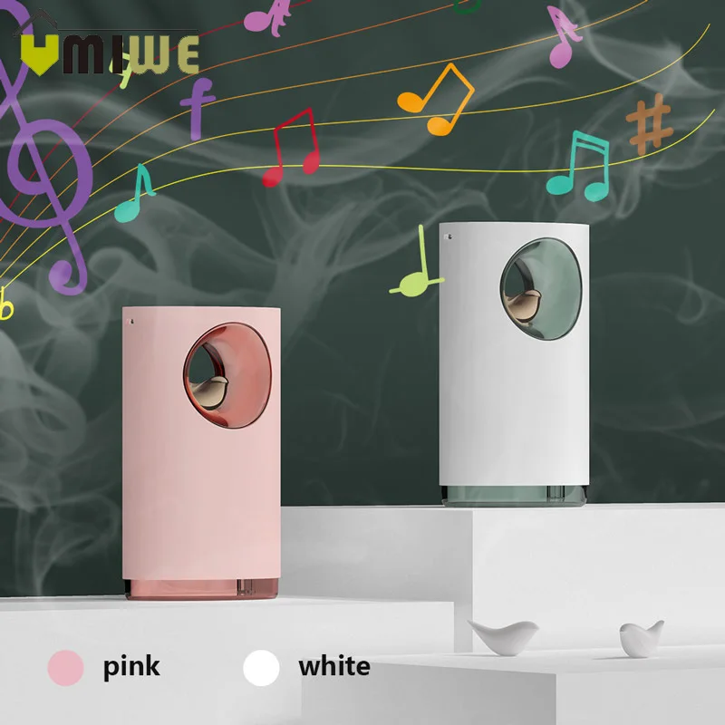 

Music Air Humidifier Ultrasonic Protable Rechargeable Quiet Soothing Stress Relieve 400ML USB Aroma Essential Oil Diffuser light