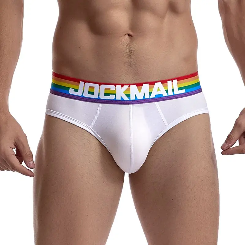 saxx briefs JOCKMAIL fashion cotton briefs shorts white low waist men's underwear rainbow belt boxer bikini briefs