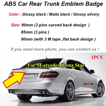 

Car Styling 1pcs ABS 80mm 85mm 90mm Star Style Auto Rear Trunk Emblem Badge Glossy black/silvery/matte black Car Decoration