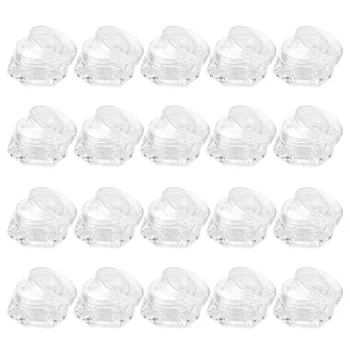 

20 Pcs Empty DIY Cosmetic Jars Potable Transparent Refillable Powder Container Cosmetic Case Diamond Shape Cosmetic Box for Cosm