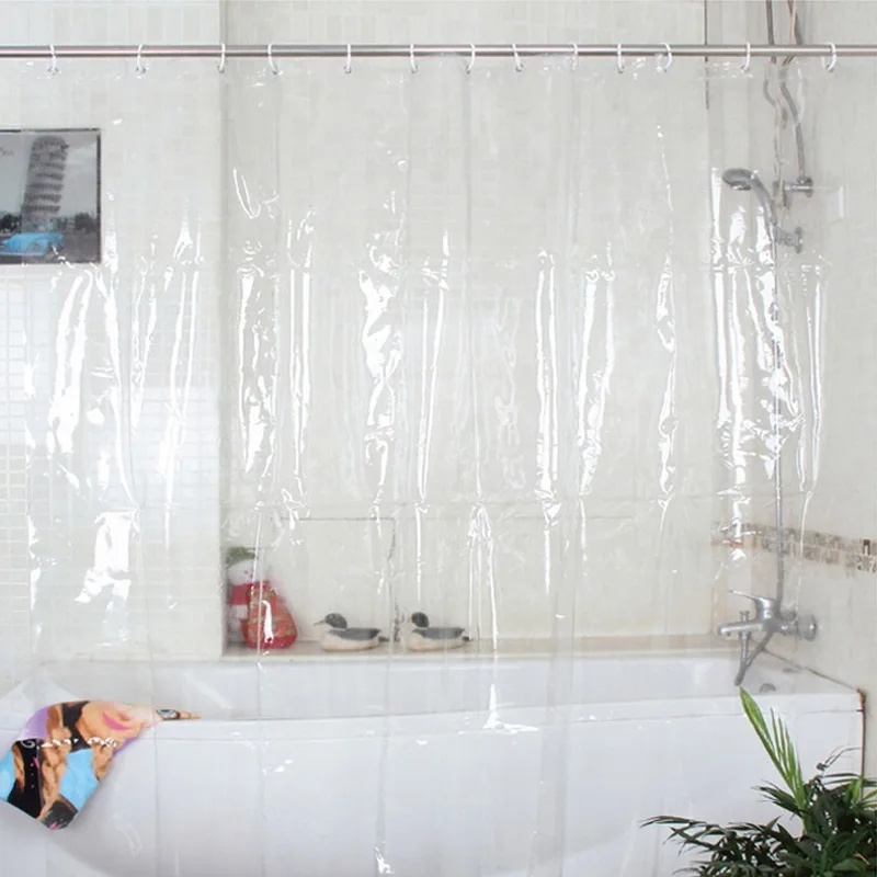 180*200cm Plastic Clear Shower Curtain Waterproof Mildew Proofing Transparent Bath Curtains Bathroom Products Home Merchandies For Shower Curtains