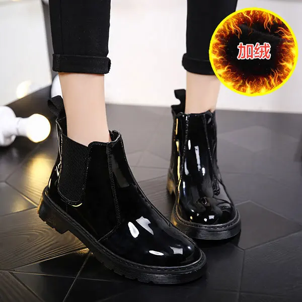 

Mhysa 2019 Autumn Fashion Rain Boots Women Anti-skid Rainy Shoes Woman Waterproof Ankle Boots Girls Flat Platform Botas Mujer