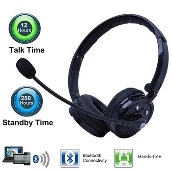 

Bluetooth Headphones Multipoint Noise Cancelling Foldable Over-The-Head Wireless Headset with Boom Microphone Hands Free